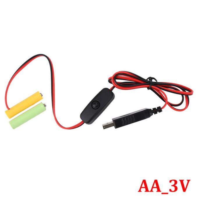 1.5v 3v 4.5v 6v LR6 AA LR03 AAA Batterie-Eliminator Ersetzen USB-Schalter ON-OFF-Ladekabel für LED-Licht elektronisches Spielzeug 1
