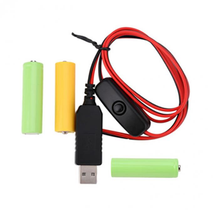 1.5v 3v 4.5v 6v LR6 AA LR03 AAA Batterie-Eliminator Ersetzen USB-Schalter ON-OFF-Ladekabel für LED-Licht elektronisches Spielzeug 3