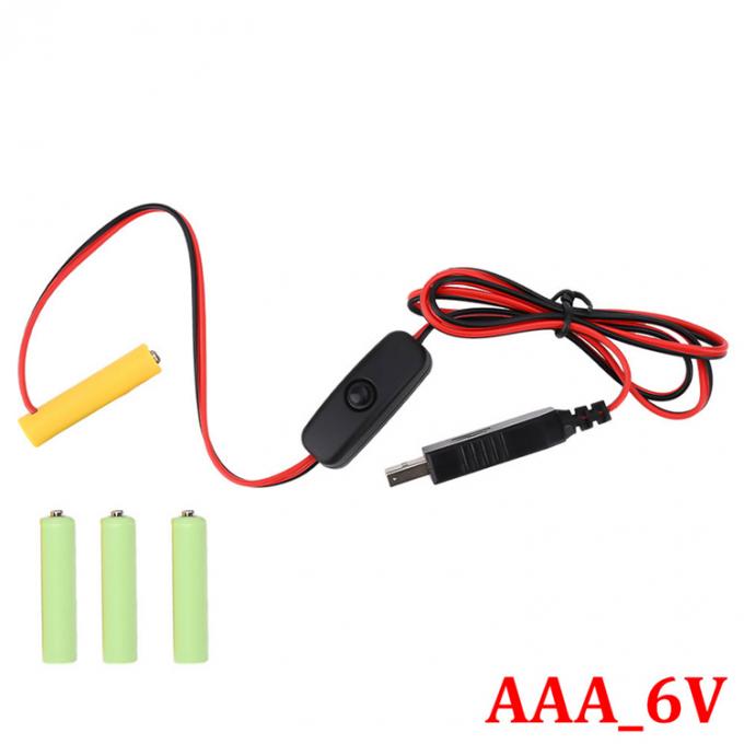 1.5v 3v 4.5v 6v LR6 AA LR03 AAA Batterie-Eliminator Ersetzen USB-Schalter ON-OFF-Ladekabel für LED-Licht elektronisches Spielzeug 2