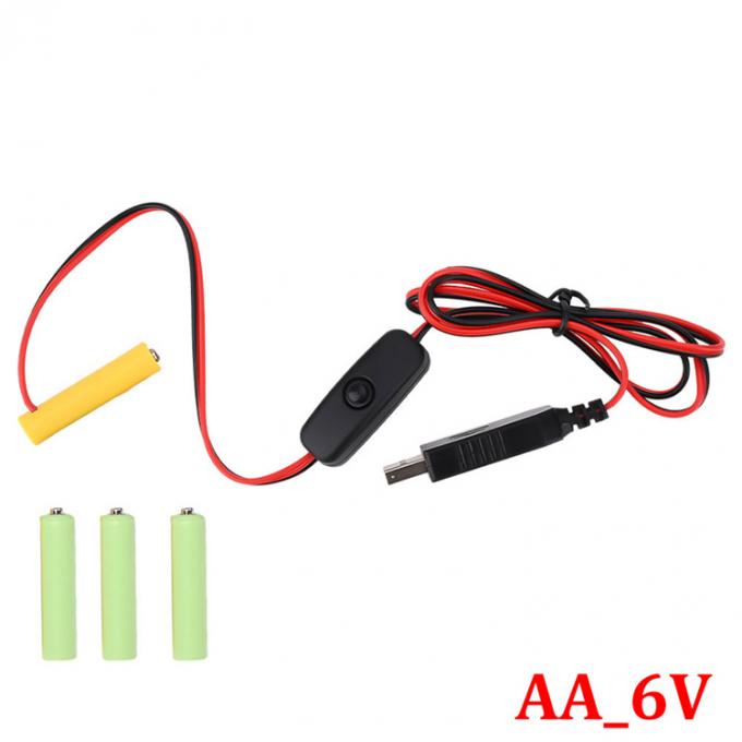 1.5v 3v 4.5v 6v LR6 AA LR03 AAA Batterie-Eliminator Ersetzen USB-Schalter ON-OFF-Ladekabel für LED-Licht elektronisches Spielzeug 5