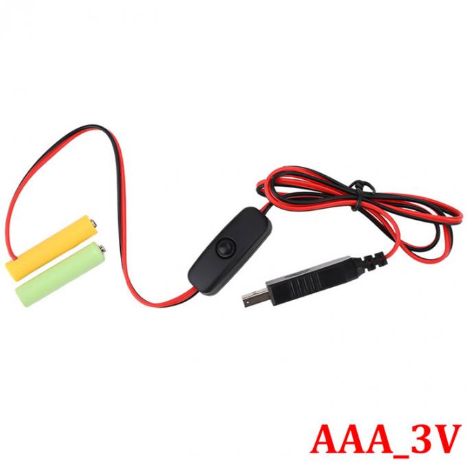 1.5v 3v 4.5v 6v LR6 AA LR03 AAA Batterie-Eliminator Ersetzen USB-Schalter ON-OFF-Ladekabel für LED-Licht elektronisches Spielzeug 4