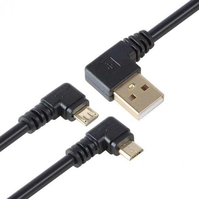 Winkel USB zu L-Form Links-Rechtswinkel 90 Grad Mikro-V8-Erweiterungs-Datenladekabel 0