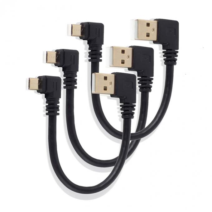 Winkel USB zu L-Form Links-Rechtswinkel 90 Grad Mikro-V8-Erweiterungs-Datenladekabel 1
