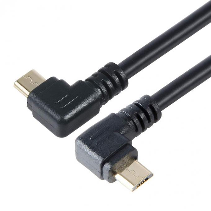 Winkel USB zu L-Form Links-Rechtswinkel 90 Grad Mikro-V8-Erweiterungs-Datenladekabel 3