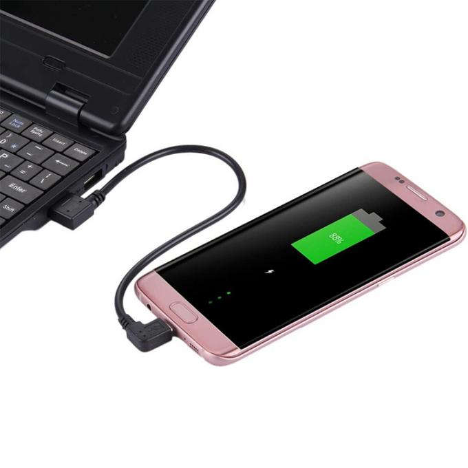 Winkel USB zu L-Form Links-Rechtswinkel 90 Grad Mikro-V8-Erweiterungs-Datenladekabel 7
