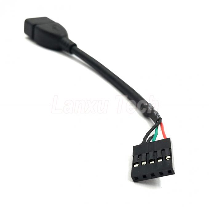 Benutzerdefiniertes USB 2.0 Typ A Weibliches Steckkopf zu 5-Pin Dupont-Anschlussdraht Kabel für das Motherboard 1