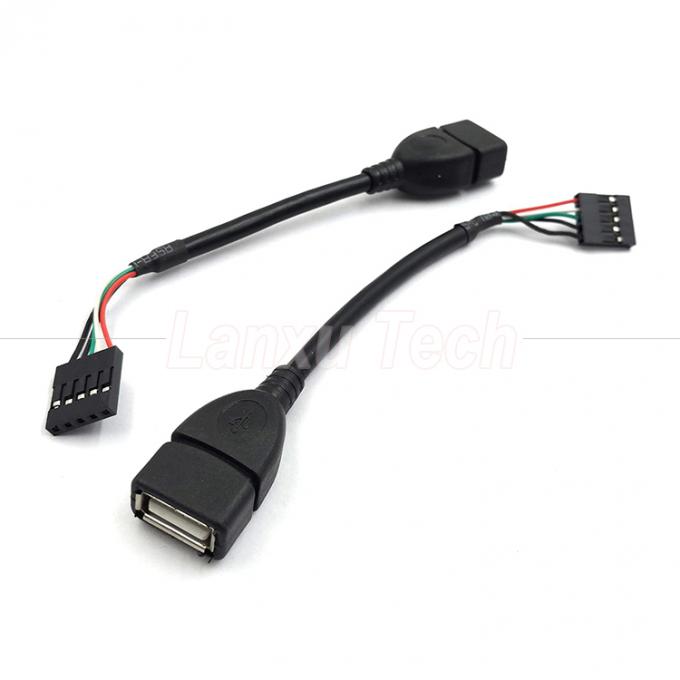 Benutzerdefiniertes USB 2.0 Typ A Weibliches Steckkopf zu 5-Pin Dupont-Anschlussdraht Kabel für das Motherboard 0