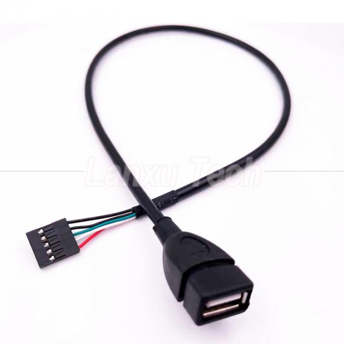 Benutzerdefiniertes USB 2.0 Typ A Weibliches Steckkopf zu 5-Pin Dupont-Anschlussdraht Kabel für das Motherboard 4