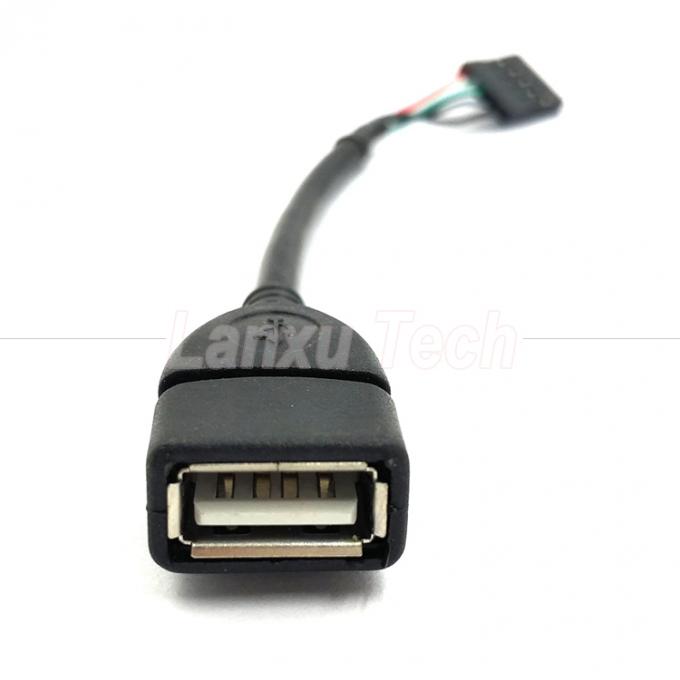 Benutzerdefiniertes USB 2.0 Typ A Weibliches Steckkopf zu 5-Pin Dupont-Anschlussdraht Kabel für das Motherboard 2