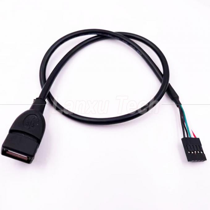Benutzerdefiniertes USB 2.0 Typ A Weibliches Steckkopf zu 5-Pin Dupont-Anschlussdraht Kabel für das Motherboard 3