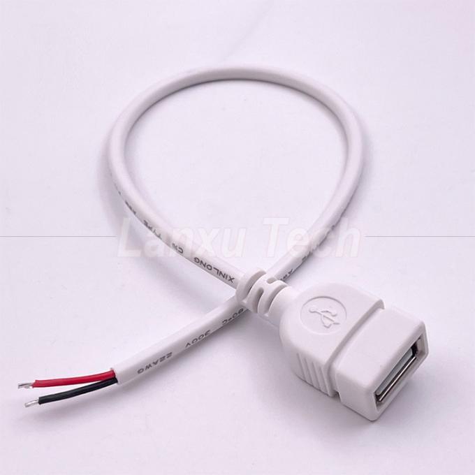 5V Weiß USB Weiblich zum Öffnen nackte Drähte Pigtail Ende Kabel für LED-Streifen 1