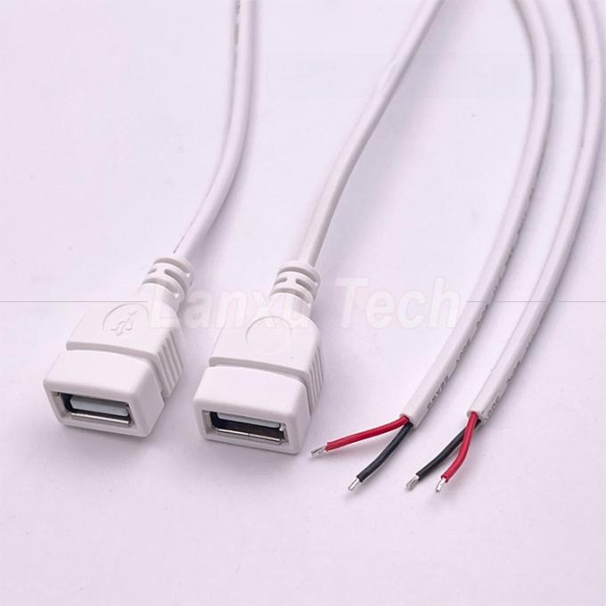 5V Weiß USB Weiblich zum Öffnen nackte Drähte Pigtail Ende Kabel für LED-Streifen 4