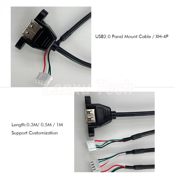 USB 2.0 Panel Mount Typ A bis JST XH PH VH 4-Stift-Kabel 3