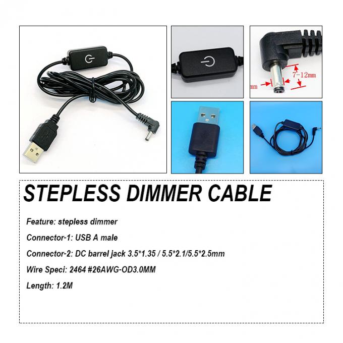USB zu DC Jack Schrittloser Dimmer für LED-Lichtstreifen 0