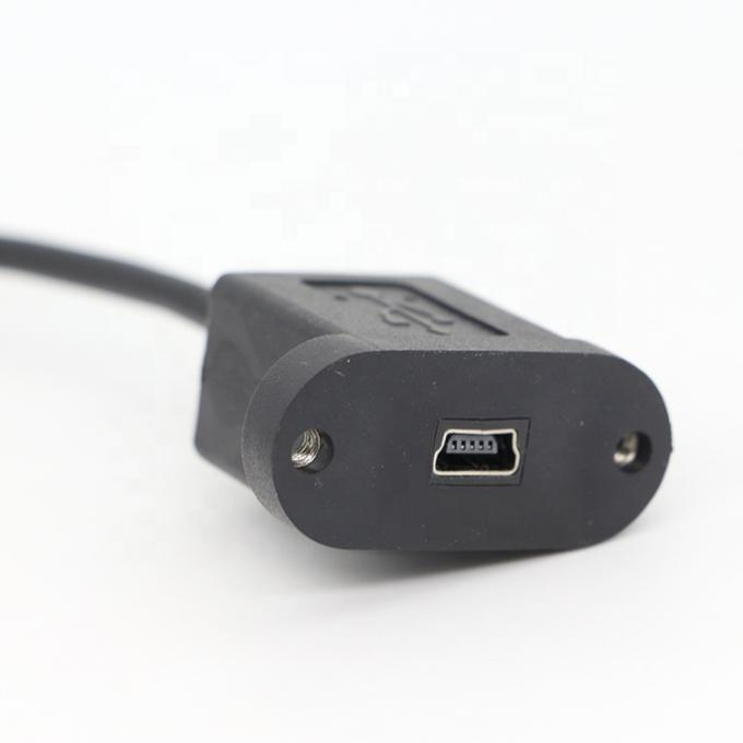 Schraubverriegelung 90 Grad Rechtswinkel Männlich-Fraulich Mini-USB-Panel-Verlängerungskabel 4