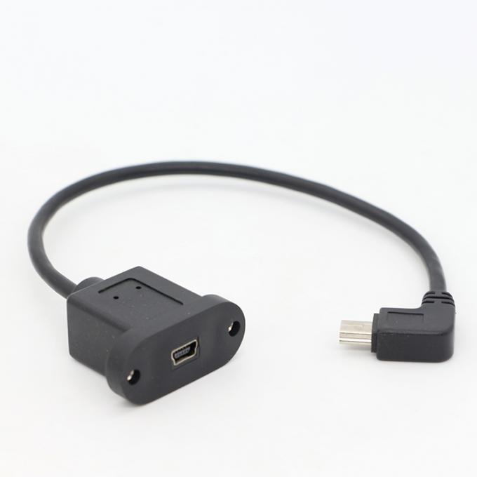 Schraubverriegelung 90 Grad Rechtswinkel Männlich-Fraulich Mini-USB-Panel-Verlängerungskabel 1