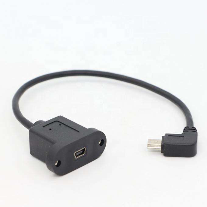 Schraubverriegelung 90 Grad Rechtswinkel Männlich-Fraulich Mini-USB-Panel-Verlängerungskabel 6