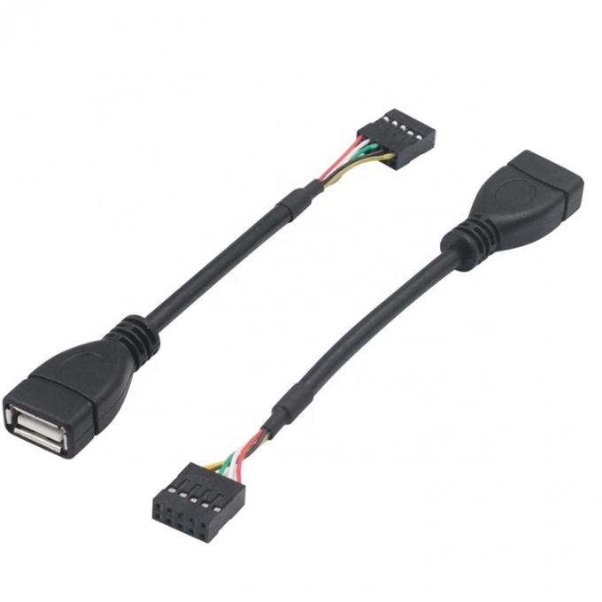 USB Typ A Weiblich bis 9 Pin Dupont Weibliche Kopfteil-Motherboard-Adapterkabel 2