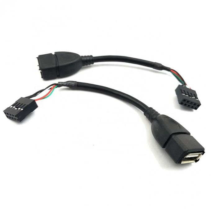 USB Typ A Weiblich bis 9 Pin Dupont Weibliche Kopfteil-Motherboard-Adapterkabel 0