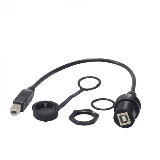 USB B 2.0/3.0 Wasserdichtes Erweiterungskabel von Mann zu Frau mit Flush Mount Panel für Drucker Auto Lastwagen Boot Motorrad Computer 2