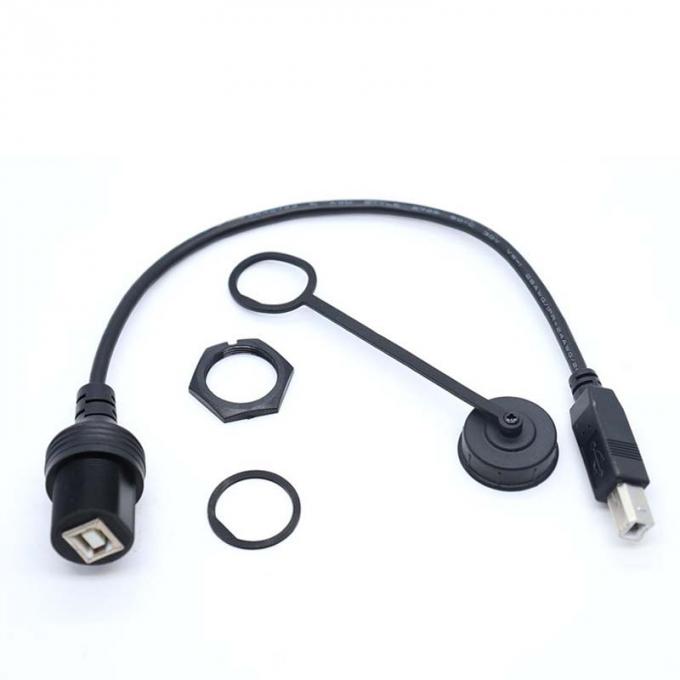 USB B 2.0/3.0 Wasserdichtes Erweiterungskabel von Mann zu Frau mit Flush Mount Panel für Drucker Auto Lastwagen Boot Motorrad Computer 3