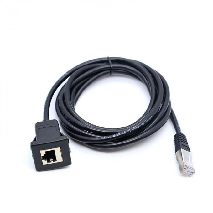 Quadratisches Snap-on Head RJ45 wasserdichtes Verlängerungskabel mit Flush Mount Panel für Auto-Lkw-Boot-Motorrad-Computer 1
