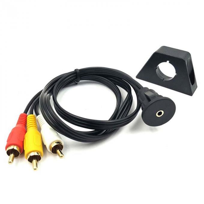 Custom DC 3.5 bis 3RCA wasserdichtes Erweiterungskabel mit Flush Mount Panel für Auto-Lkw-Boot-Motorradcomputer 1