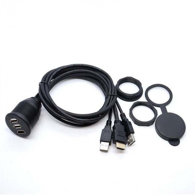 3 Ports USB 2.0 Männlich zu USB 2.0 Weiblich Wasserdichtes Erweiterungskabel mit Flush Mount Panel Für Auto Lkw Boot Motorrad Computer 3