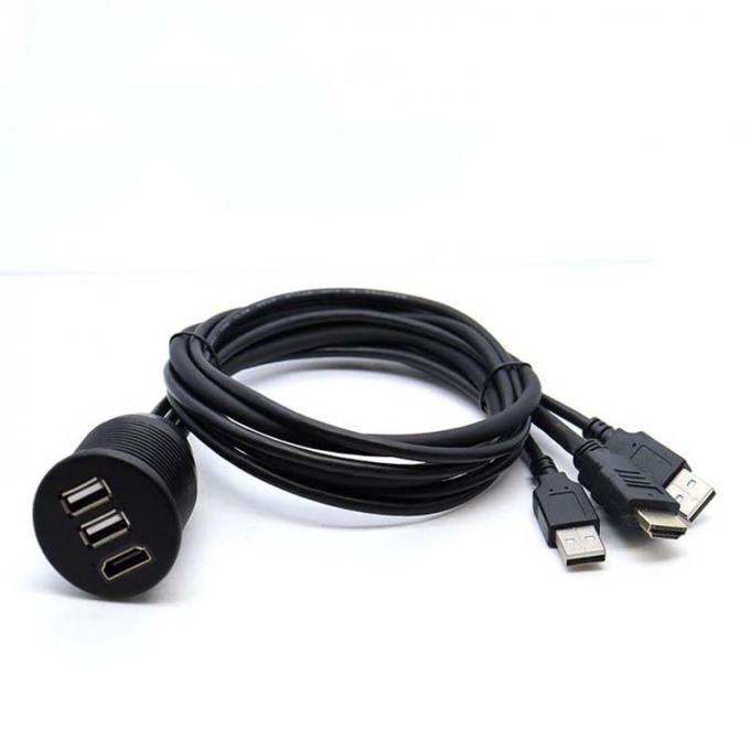 3 Ports USB 2.0 Männlich zu USB 2.0 Weiblich Wasserdichtes Erweiterungskabel mit Flush Mount Panel Für Auto Lkw Boot Motorrad Computer 2