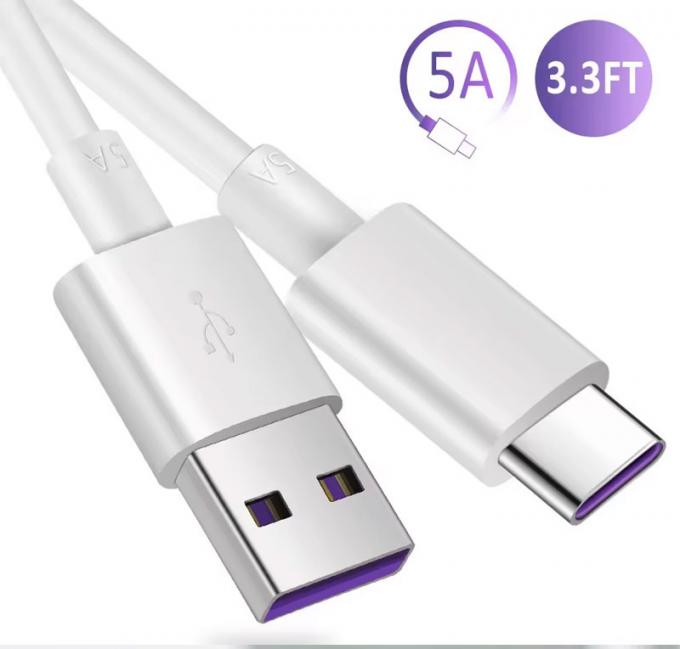 Hochwertiges 1M 2M 5A-Schnellladekabel USB zu Typ C-Datenladekabel für Huawei Android-Telefon 1