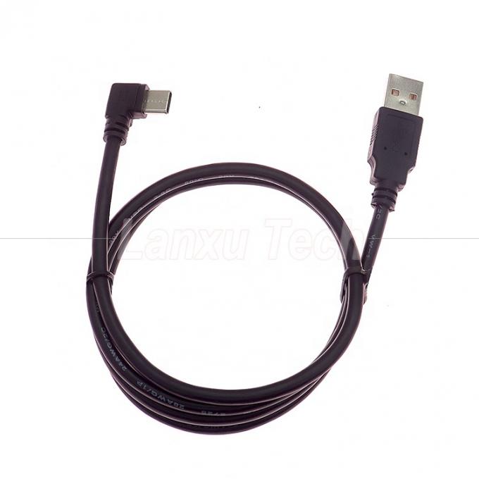 90° rechten Winkel Schnellladung 2A USB 2.0 bis Typ C Datenladekabel 4