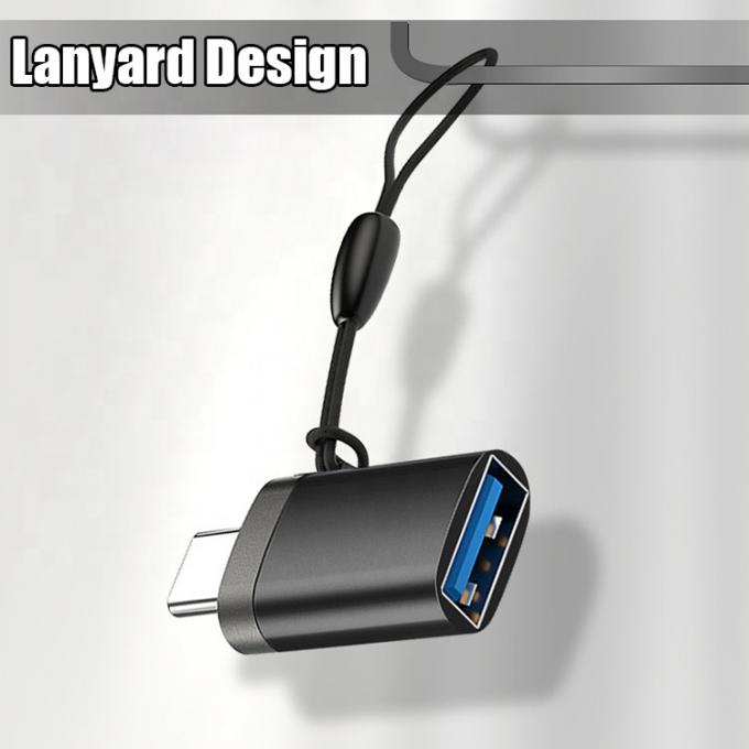 Portable Mini Lanyard Metal Shell OTG Typ C 3.1 Männlich zu USB 3.0 Weiblich Adapter 1