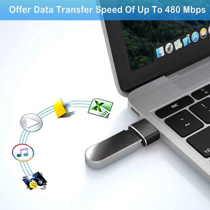 Mehrfarbiger Metallschalen USB Typ C weiblicher zu USB männlicher Adapter 3