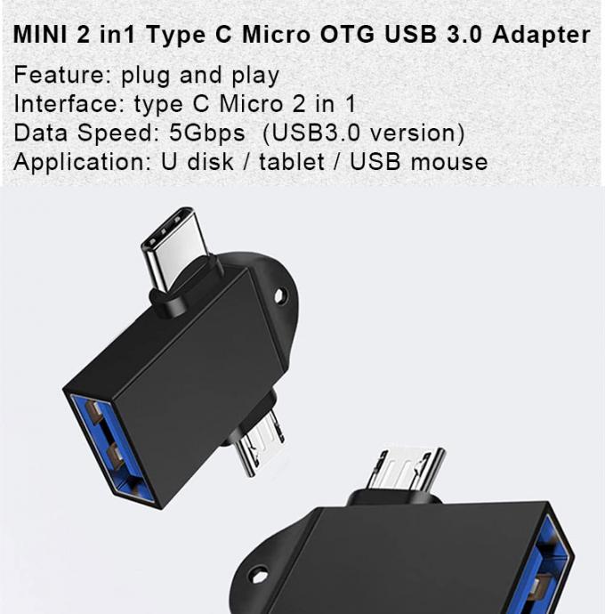 2 in 1 USB3.0 zu Micro B Typ C USB-Wandler OTG-Adapter für Android-Telefon U-Disk-Maus 0