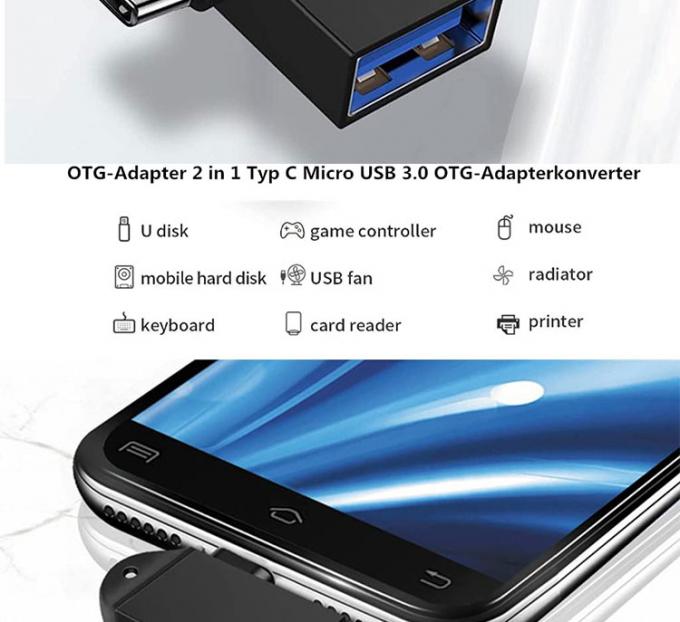 2 in 1 USB3.0 zu Micro B Typ C USB-Wandler OTG-Adapter für Android-Telefon U-Disk-Maus 2