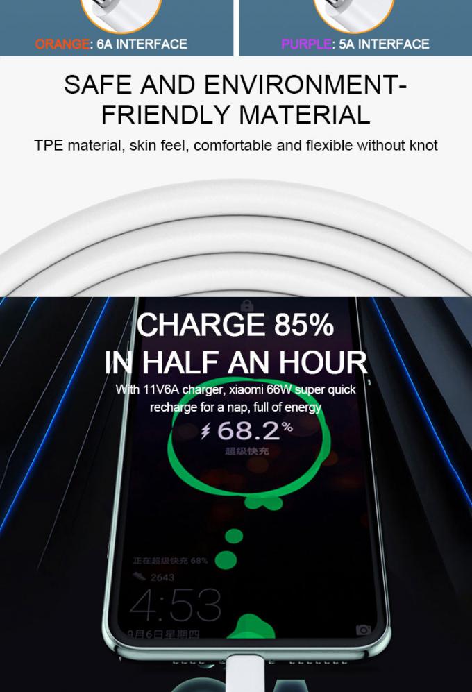 Super-Schnellladung 6A Typ C USB-Datenladekabel für Mobiltelefone 3