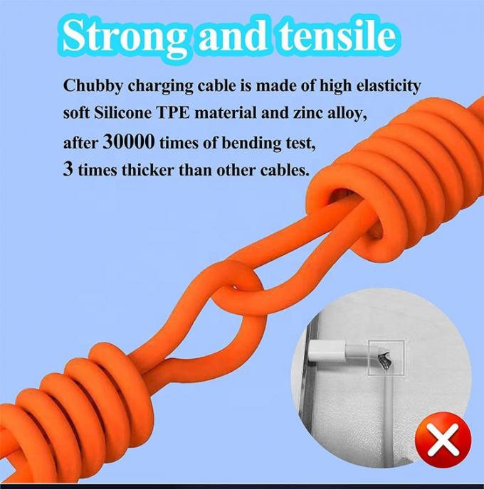 180 Grad rotierendes Schnellladen 120w 6A Silicone Micro USB Typ C Kabel für Android Handy 2