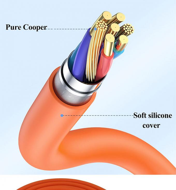 180 Grad rotierendes Schnellladen 120w 6A Silicone Micro USB Typ C Kabel für Android Handy 4