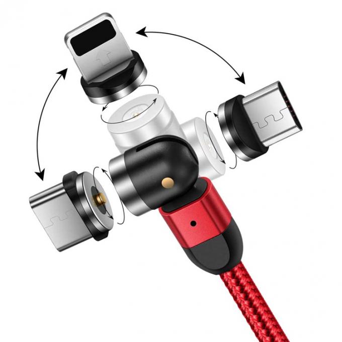 Schnellladegerät Telefonzubehör 540 Grad Drehung 3 in 1 Micro Typ C Magnetische USB-Datenladekabel 2