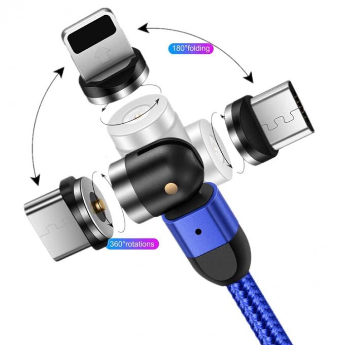 Schnellladegerät Telefonzubehör 540 Grad Drehung 3 in 1 Micro Typ C Magnetische USB-Datenladekabel 1