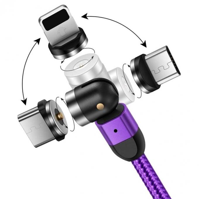 Schnellladegerät Telefonzubehör 540 Grad Drehung 3 in 1 Micro Typ C Magnetische USB-Datenladekabel 3