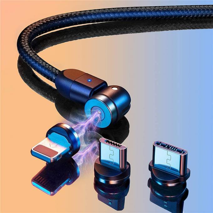 Schnellladegerät Telefonzubehör 540 Grad Drehung 3 in 1 Micro Typ C Magnetische USB-Datenladekabel 5