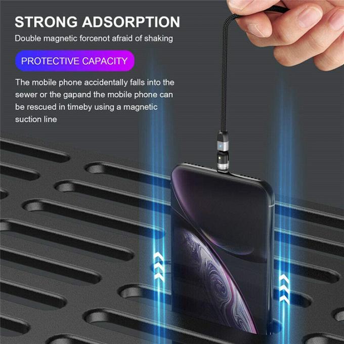 Schnellladegerät Telefonzubehör 540 Grad Drehung 3 in 1 Micro Typ C Magnetische USB-Datenladekabel 7