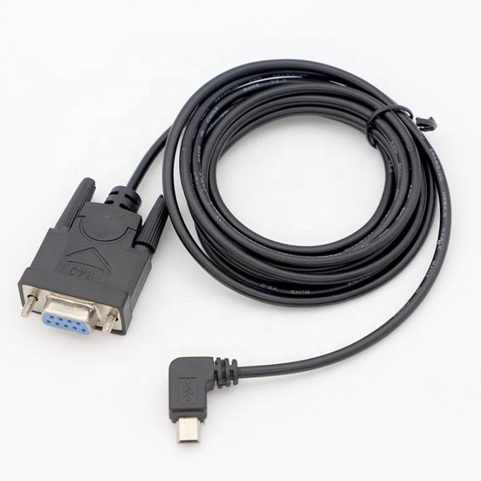 BESCHLOSSEN 90 Grad Rechtswinkel Mini B USB zu weiblichem DB9 RS232 Serialkabel 0