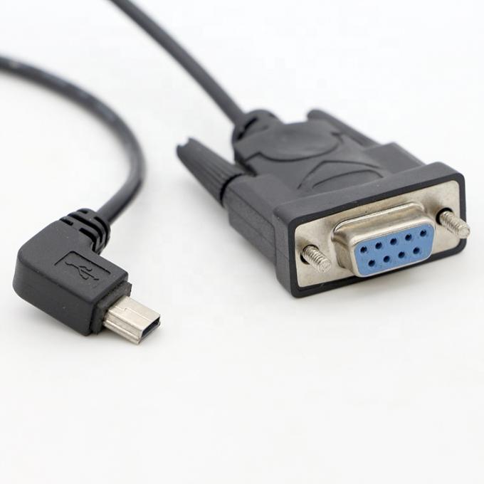 BESCHLOSSEN 90 Grad Rechtswinkel Mini B USB zu weiblichem DB9 RS232 Serialkabel 1