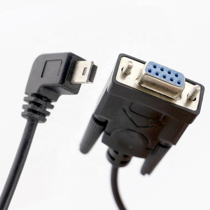 BESCHLOSSEN 90 Grad Rechtswinkel Mini B USB zu weiblichem DB9 RS232 Serialkabel 4