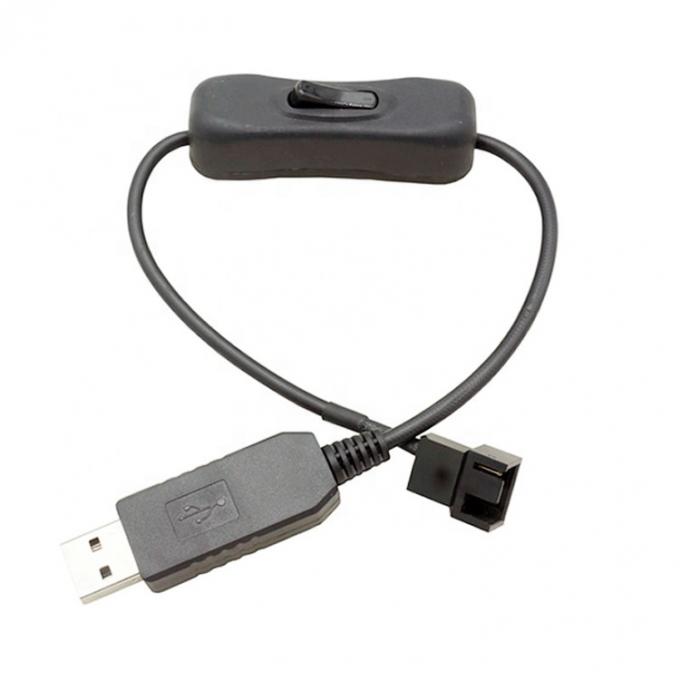 12V Step UP Boost USB zu 3 Pin 4pin PWM PC Ventilator ON OFF Schalter Stromadapter Kabel 4