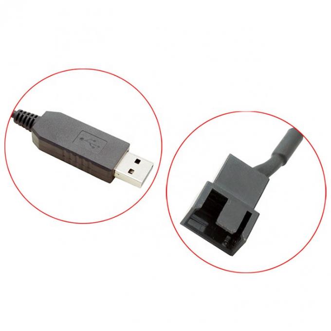 12V Step UP Boost USB zu 3 Pin 4pin PWM PC Ventilator ON OFF Schalter Stromadapter Kabel 3