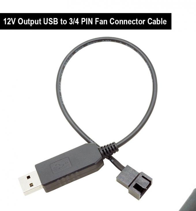 USB 5V bis 12V Spannung Steigerung 3 Pin und 4 Pin PC Ventilator-Power-Adapter-Kabel 0