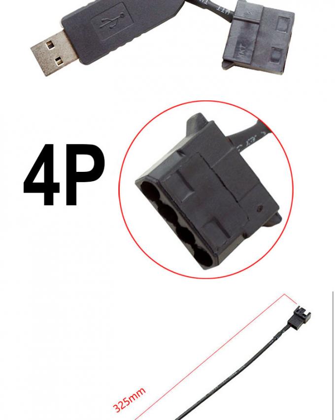USB 5V bis 12V Spannung Steigerung 3 Pin und 4 Pin PC Ventilator-Power-Adapter-Kabel 2